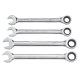GearWrench 9309D 4 Piece 12 Point Large Ratcheting Combination SAE Wrench Set