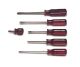 Wright Tool 9477 Phillips & Slotted Screwdriver 6 Piece Set Large Ergonomic Handle w/Pouch