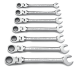  GearWrench 9900D 7 Piece 12 Point Flex Head Ratcheting Combination Metric Wrench Set