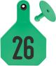 Y-Tex All American 4 Star Combo Ear Tag, Numbered, Large (25 Count)-Green-26 - 50