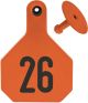 Y-Tex All American 4 Star Combo Ear Tag, Numbered, Large (25 Count)-Orange-1 - 25