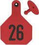 Y-Tex All American 4 Star Combo Ear Tag, Numbered, Large (25 Count)-Red-1 - 25