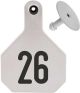 Y-Tex All American 4 Star Combo Ear Tag, Numbered, Large (25 Count)-White-1 - 25