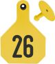 Y-Tex All American 4 Star Combo Ear Tag, Numbered, Large (25 Count)-Yellow-1 - 25