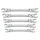 GearWrench 81910 5 Piece Flex Head Flare Nut SAE Wrench Set