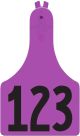 Allflex ATag Numbered One-Piece Tag Calf Size Purple - 26 - 50 (25 Count)