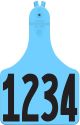 Allflex ATag Numbered One-Piece Ear Tags Cow, Blue - 126 - 150 (25 Count)