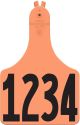 Allflex ATag Numbered One-Piece Ear Tags Cow, Orange - 1 - 25 (25 Count)