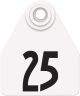 Allflex Global Medium Ear Tag Numbered with Small Male Button (25 ct)-White-26 - 50