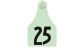 Allflex Global Super Maxi Ear Tag Numbered with Small Male Button (25 Count)-Green-51 - 75