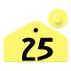 Allflex Global Hog Male Ear Tag Numbered with Tamperproof Female Button (25 Count)-Yellow-51 - 75