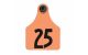 Allflex Global Large Tamperproof Ear Tag Numbered with Small Male Button (25 Count)-Orange-101 - 125