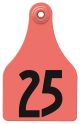 Allflex Global Super Maxi Ear Tag Numbered with Small Male Button (25 Count)-Red-26 - 50