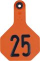 Y-Tex All American 3 Star Combo Medium Ear Tag, Numbered (25 Count)-Orange-51 - 75