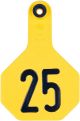 Y-Tex All American 3 Star Combo Medium Ear Tag, Numbered (25 Count)-Yellow-151 - 175