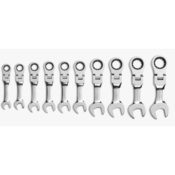 GearWrench 9550 10 Pc. 72-Tooth 12 Point Stubby Flex Head Ratcheting C