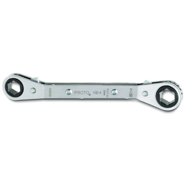 Offset Double Box Reversible Ratcheting Wrench 3/8 x 7/16-12 Pt. Proto J1182T 